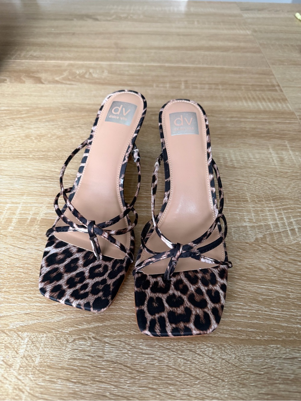 dv by Dolce Vita Leopard Print Strappy kitten heels